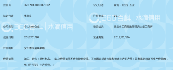 安丘正大塑料制品厂